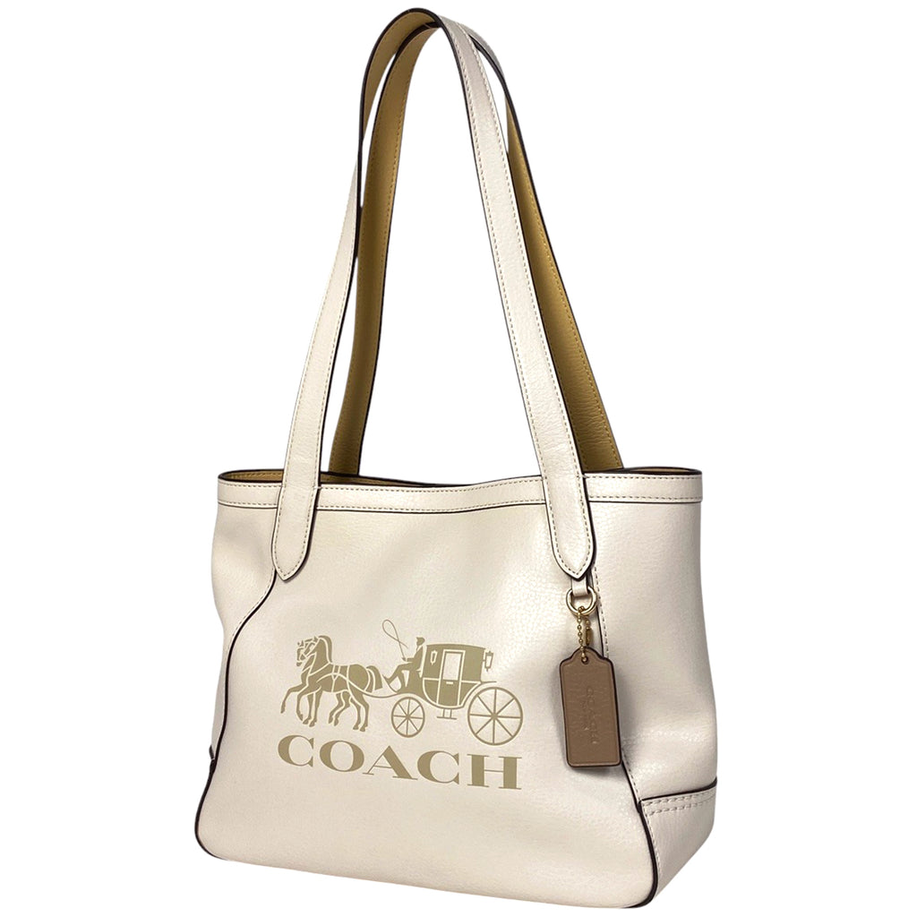 COACH コーチ　ロゴ入りトートバッグ ホワイト Coach ホワイト ロゴトートバッグ （COACH(コーチ) / パンチング