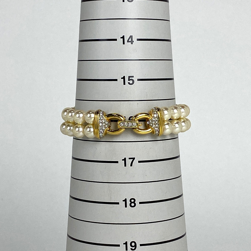 スワロフスキー フェイクパール ブレスレット カラーストーン ブレスレット レディース 【中古】bracc