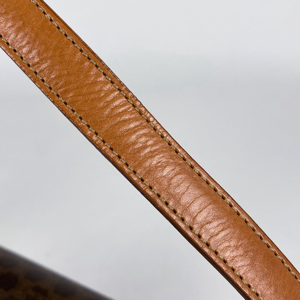 セリーヌ マカダム柄 ショルダーバッグ 斜め掛け ショルダーバッグ コーティングキャンバス ブラウン レディース 【中古】brbag