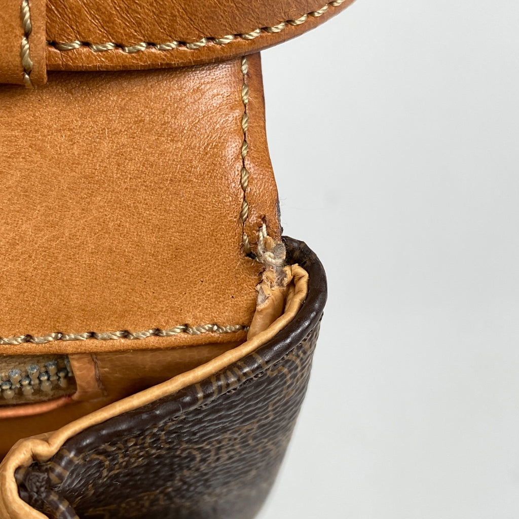 セリーヌ マカダム柄 ショルダーバッグ 斜め掛け ショルダーバッグ コーティングキャンバス ブラウン レディース 【中古】brbag