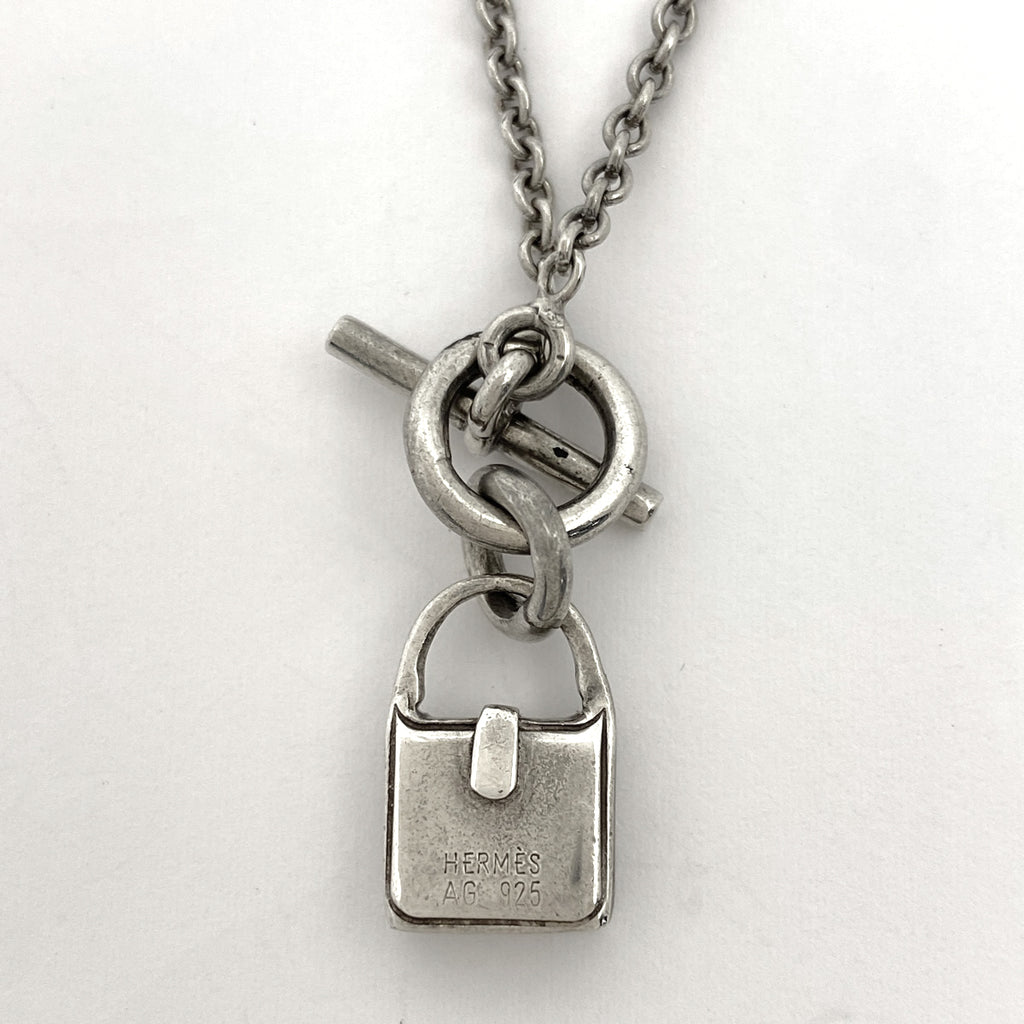 エルメス エブリンモチーフ ネックレス アミュレット Hロゴ ネックレス シルバー925 シルバー レディース 【中古】bracc