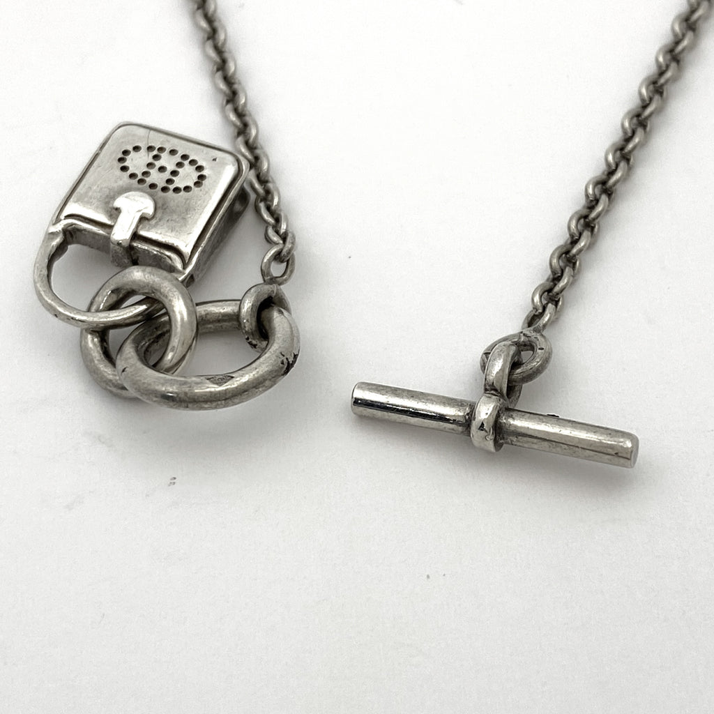 エルメス エブリンモチーフ ネックレス アミュレット Hロゴ ネックレス シルバー925 シルバー レディース 【中古】bracc