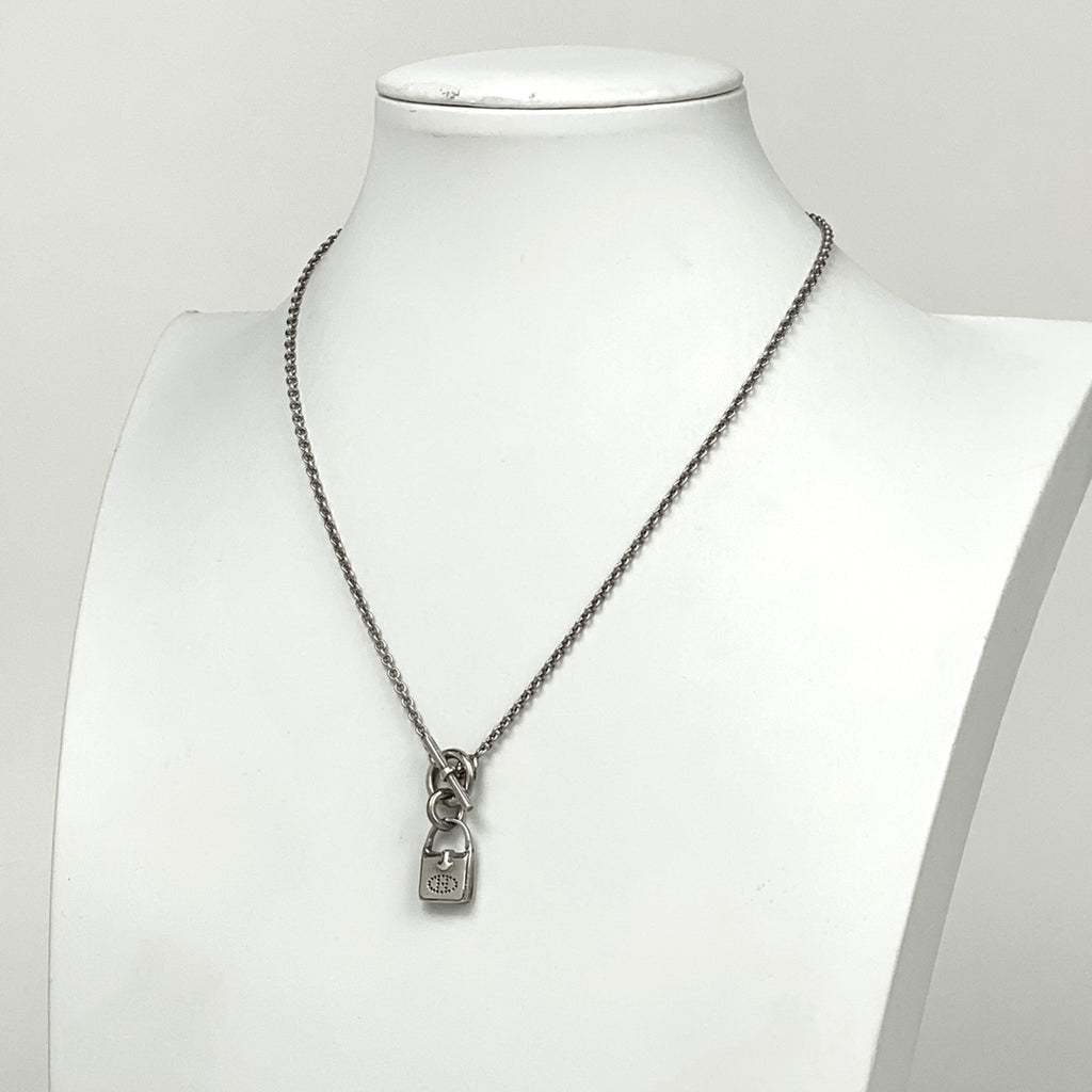 エルメス エブリンモチーフ ネックレス アミュレット Hロゴ ネックレス シルバー925 シルバー レディース 【中古】bracc
