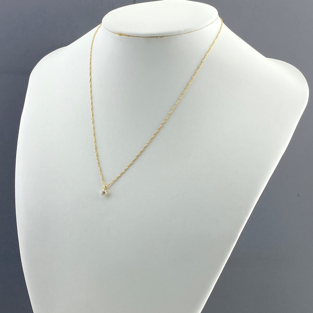 ダイヤモンド デザインネックレス YG イエローゴールド ペンダント ネックレス K18 ダイヤモンド レディース 【中古】nbjwl