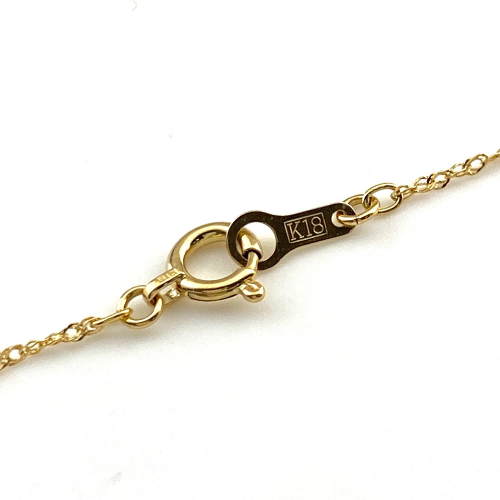 ダイヤモンド デザインネックレス YG イエローゴールド ペンダント ネックレス K18 ダイヤモンド レディース 【中古】nbjwl