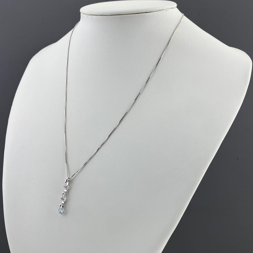 メレダイヤ デザインネックレス WG ホワイトゴールド ペンダント ネックレス K18 WG ダイヤモンド レディース 【中古】nbjwl