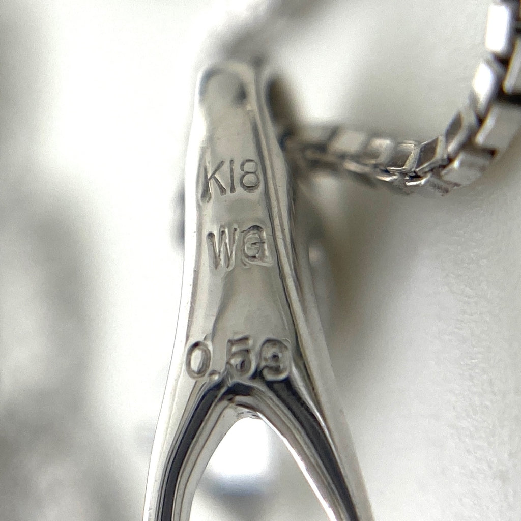 メレダイヤ デザインネックレス WG ホワイトゴールド ペンダント ネックレス K18 WG ダイヤモンド レディース 【中古】nbjwl