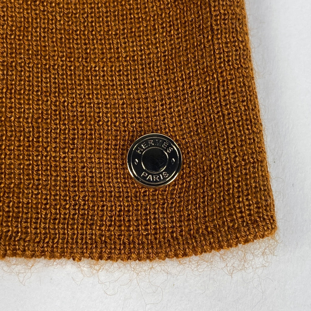 エルメス セリエ カーディガン 長袖 ラウンドネック トップス カーディガン カシミヤ シルク ブラウン レディース 【中古】