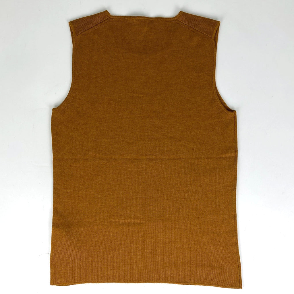 エルメス セリエ ニット タンクトップ ラウンドネック トップス タンクトップ カシミヤ 絹 ブラウン レディース 【中古】