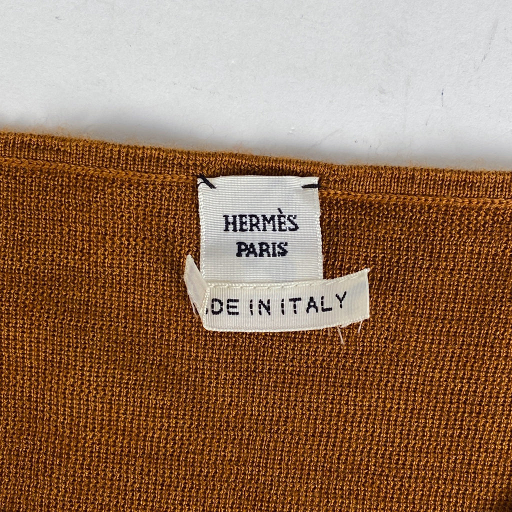 エルメス セリエ ニット タンクトップ ラウンドネック トップス タンクトップ カシミヤ 絹 ブラウン レディース 【中古】
