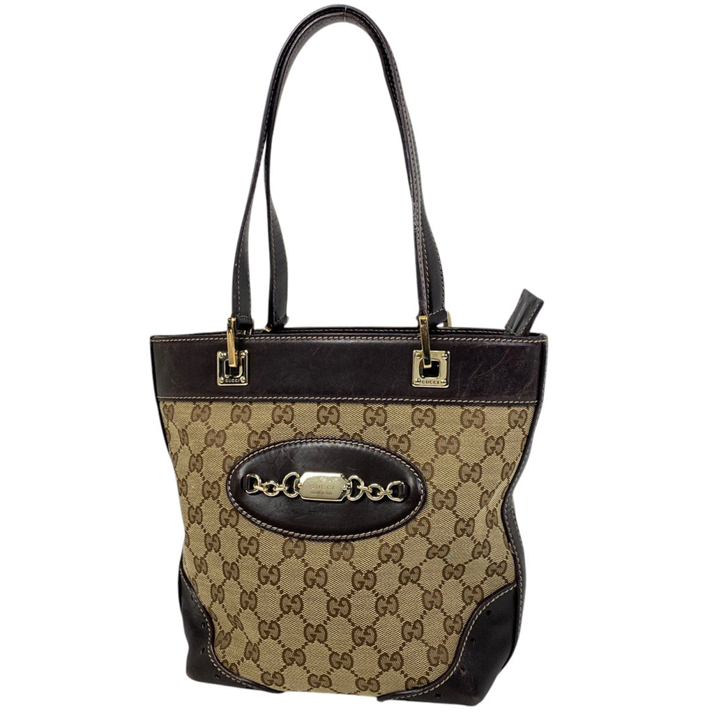 【在庫一掃】 グッチ GGキャンバス トートバッグ ハンドバッグ トートバッグ GGキャンバス ベージュ ブラウン 145994 レディース 【中古】 brbag