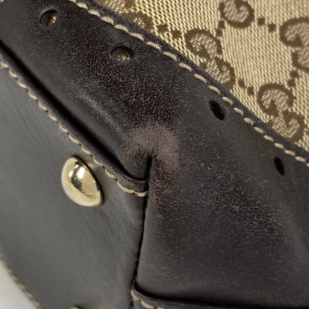 【在庫一掃】 グッチ GGキャンバス トートバッグ ハンドバッグ トートバッグ GGキャンバス ベージュ ブラウン 145994 レディース 【中古】 brbag