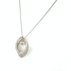 メレダイヤ デザインネックレス WG ホワイトゴールド ペンダント ネックレス K18 WG ダイヤモンド レディース 【中古】nbjwl
