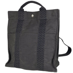 エルメス エールライン アド MM バックパック デイパック Hロゴ リュック ナイロンキャンバス グレー レディース 【中古】brbag