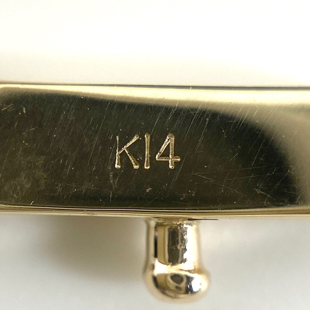 エメラルド デザインネックレス YG イエローゴールド ペンダント メレダイヤ ネックレス K14 エメラルド ダイヤモンド レディース 【中古】nbjwl