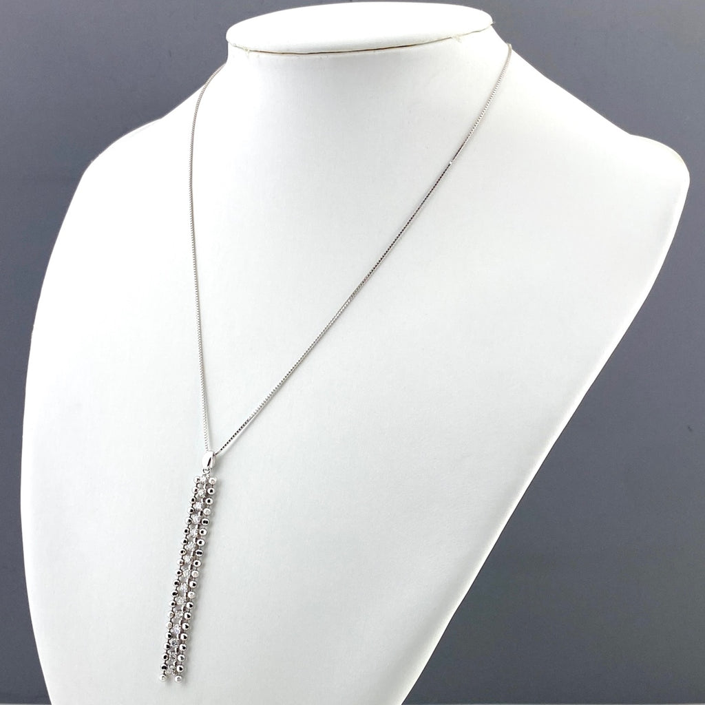 メレダイヤ デザインネックレス WG ホワイトゴールド ペンダント ネックレス K18 WG ダイヤモンド レディース 【中古】nbjwl