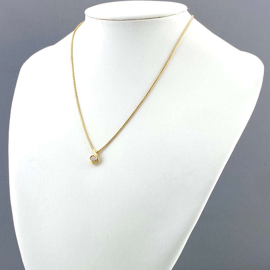 ダイヤモンド デザインネックレス YG イエローゴールド ペンダント ネックレス K18 750 ダイヤモンド レディース 【中古】nbjwl