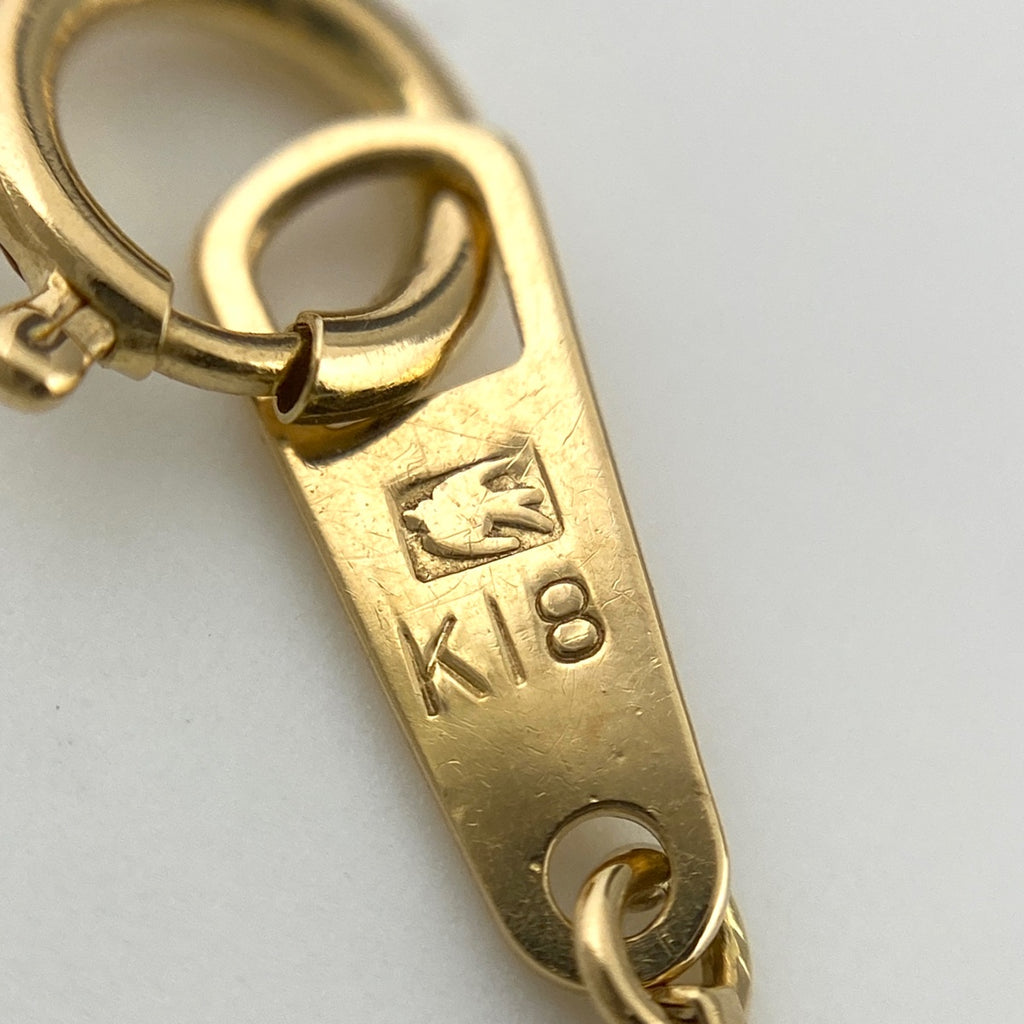 ダイヤモンド デザインネックレス YG イエローゴールド ペンダント ネックレス K18 750 ダイヤモンド レディース 【中古】nbjwl