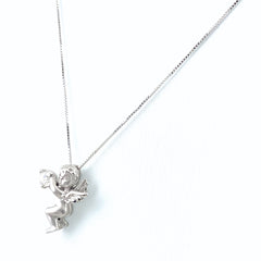 K18 WG エンジェル ダイヤモンド ネックレス 0.10CT レディース 中古 nbjwl