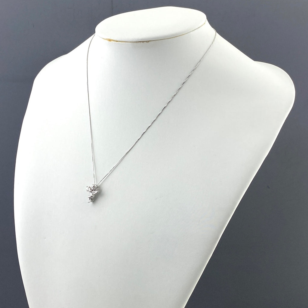 K18 WG エンジェル ダイヤモンド ネックレス 0.10CT レディース 中古 nbjwl