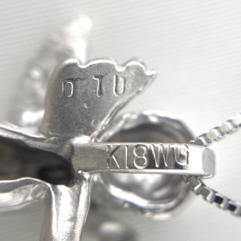 K18 WG エンジェル ダイヤモンド ネックレス 0.10CT レディース 中古 nbjwl