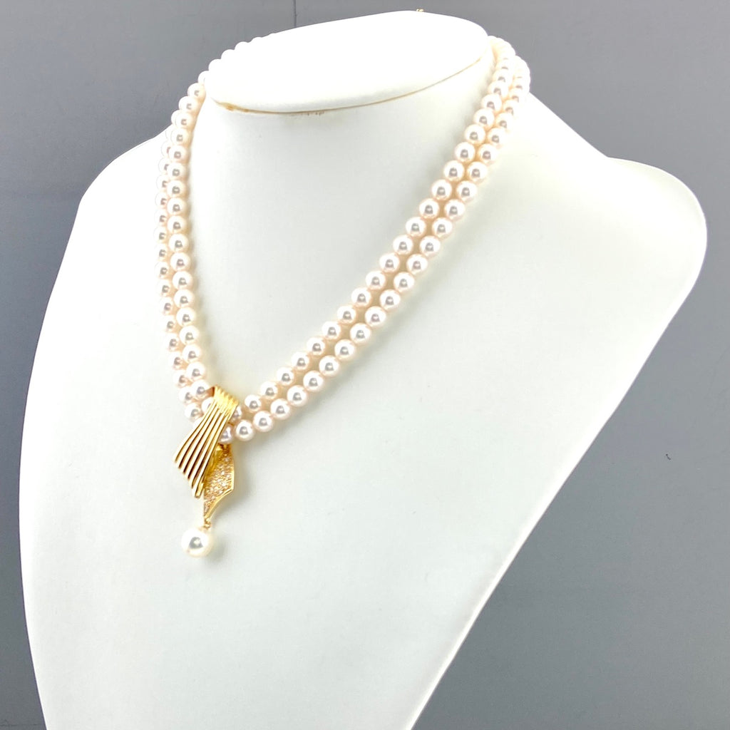 ミキモト パール デザインネックレス YG イエローゴールド ペンダント