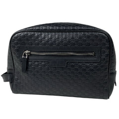 グッチ マイクログッチシマ セカンドバッグ クラッチバッグ セカンドバッグ シマレザー ブラック 419775 メンズ 【中古】brbag