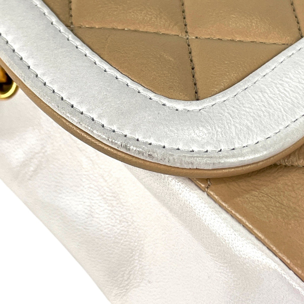 【在庫一掃】 シャネル マトラッセ シングルフラップ チェーン ショルダーバッグ ココマーク ショルダーバッグ レザー ベージュ レディース 【中古】 brbag