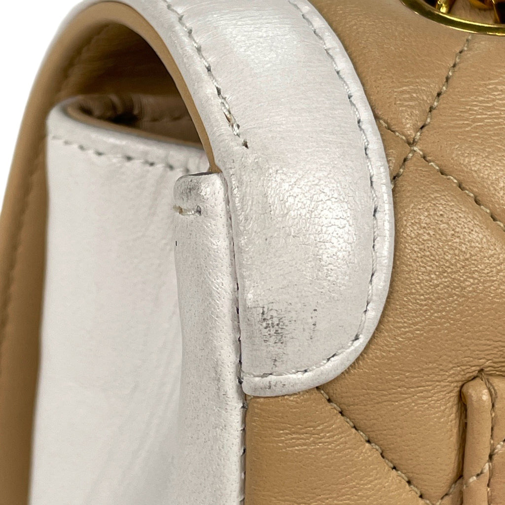 【在庫一掃】 シャネル マトラッセ シングルフラップ チェーン ショルダーバッグ ココマーク ショルダーバッグ レザー ベージュ レディース 【中古】 brbag