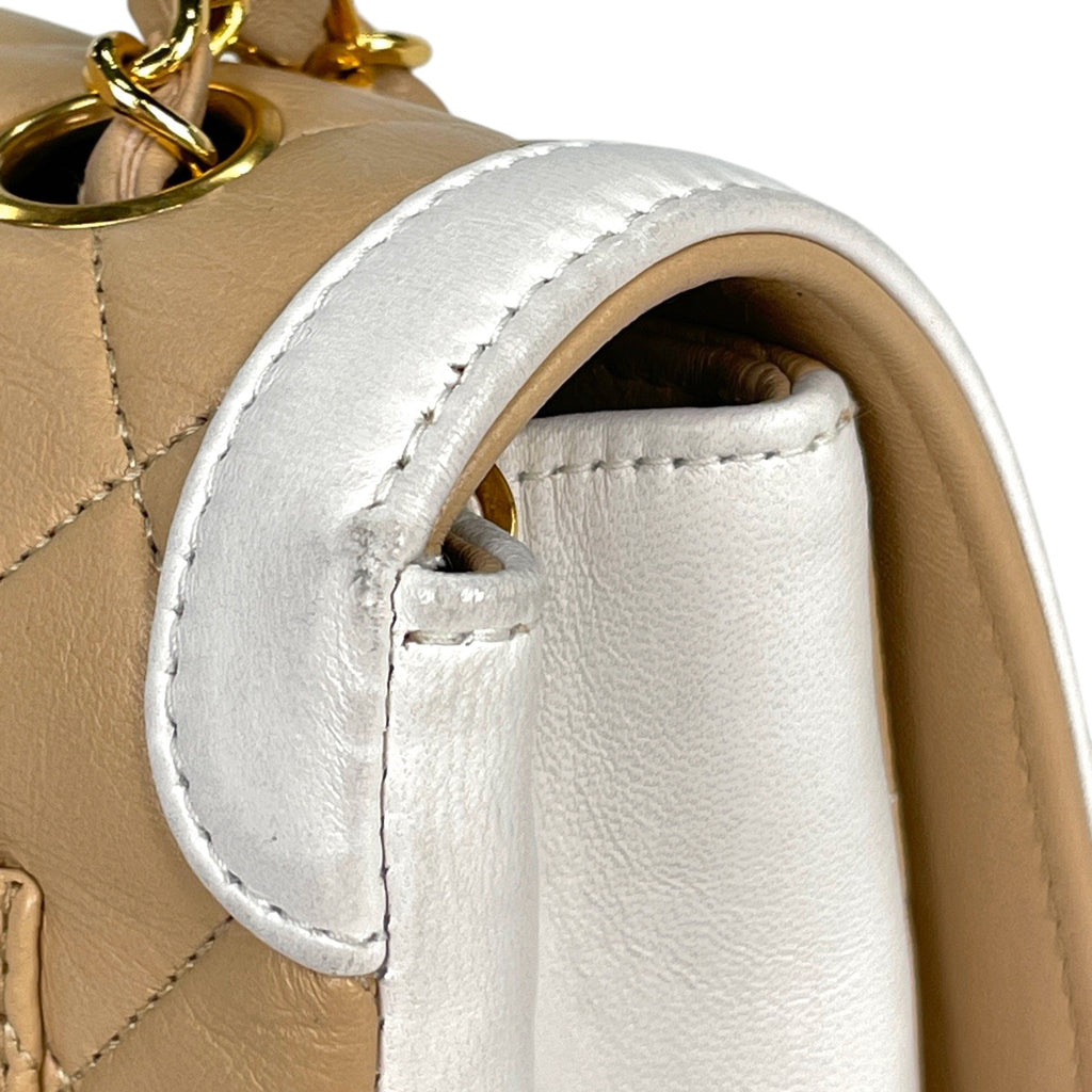 【在庫一掃】 シャネル マトラッセ シングルフラップ チェーン ショルダーバッグ ココマーク ショルダーバッグ レザー ベージュ レディース 【中古】 brbag