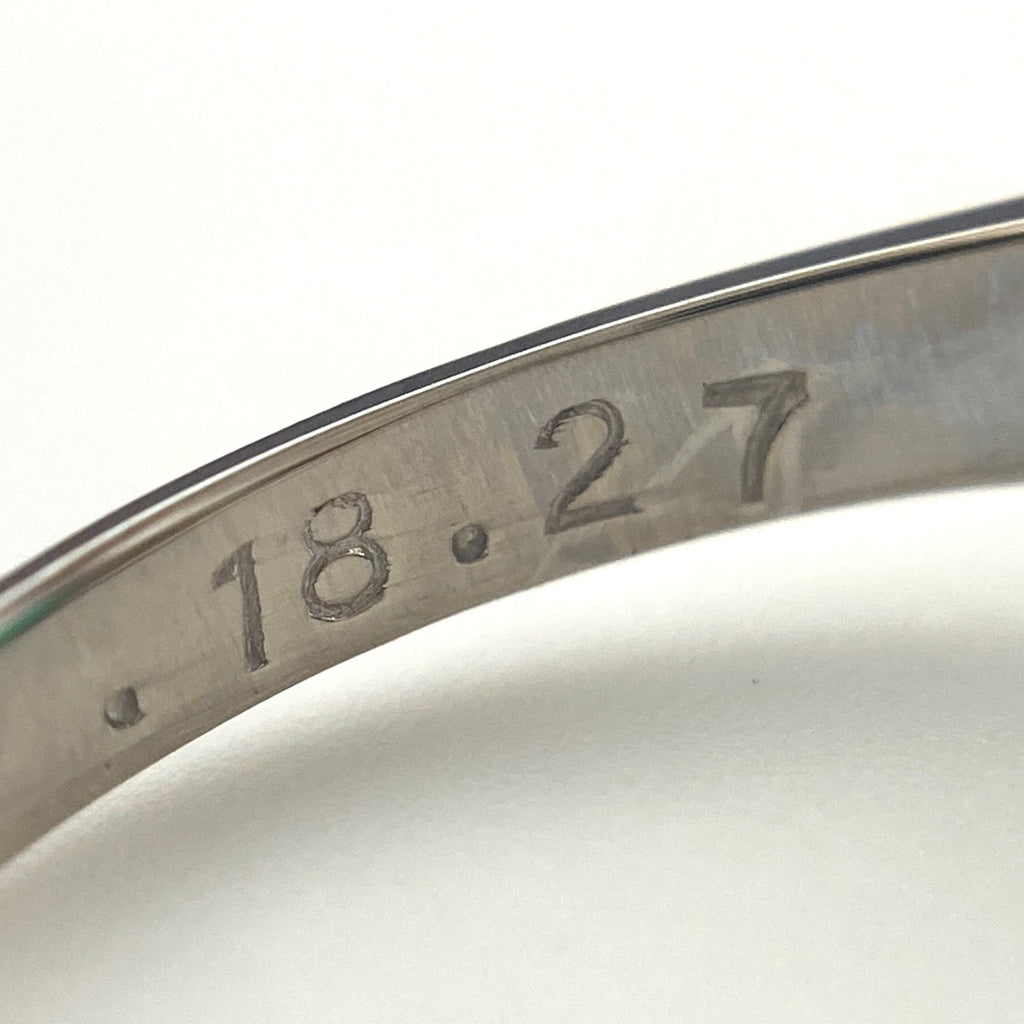 エメラルド デザインリング プラチナ 指輪 メレダイヤ リング 13.5号 Pt900 エメラルド ダイヤモンド レディース 【中古】nbjwl