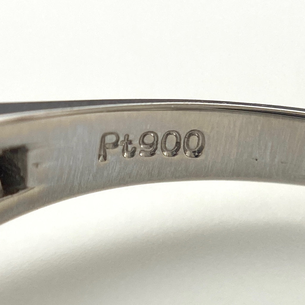 エメラルド デザインリング プラチナ 指輪 メレダイヤ リング 13.5号 Pt900 エメラルド ダイヤモンド レディース 【中古】nbjwl