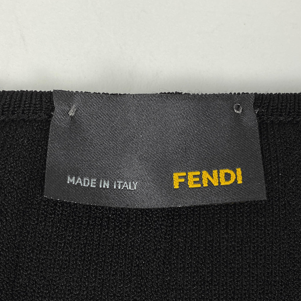 【最終値引き】 フェンディ 半袖 カットソー ニット トップス カットソー ブラック レディース 【中古】 brapp