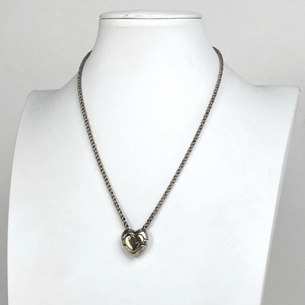 ティファニー ハートモチーフ ネックレス コンビ チョーカー K18 ネックレス シルバー925 750 シルバー ゴールド レディース 【中古】bracc