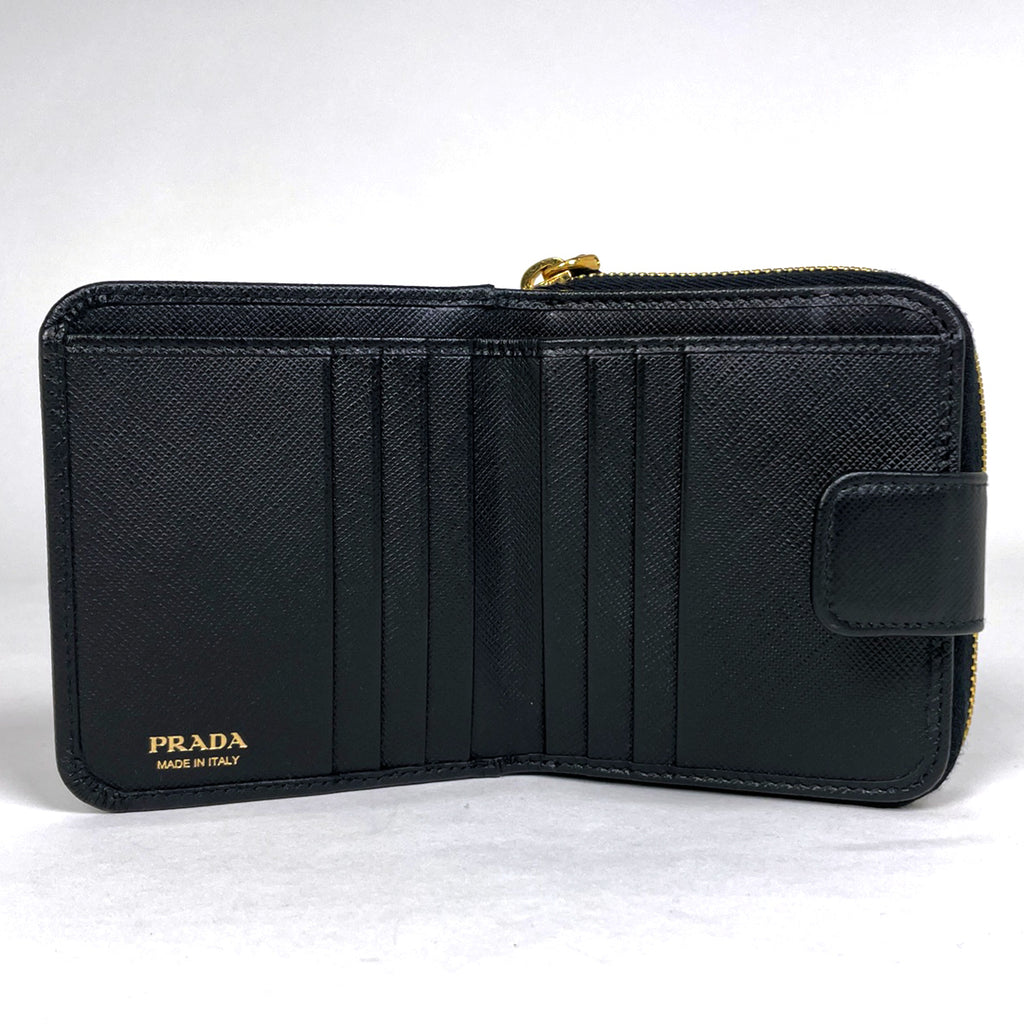 プラダ ロゴ 二つ折り 財布 札入れ 小銭入れ 二つ折り財布 レザー ネロ(ブラック) 1ML522 レディース 【中古】brbag