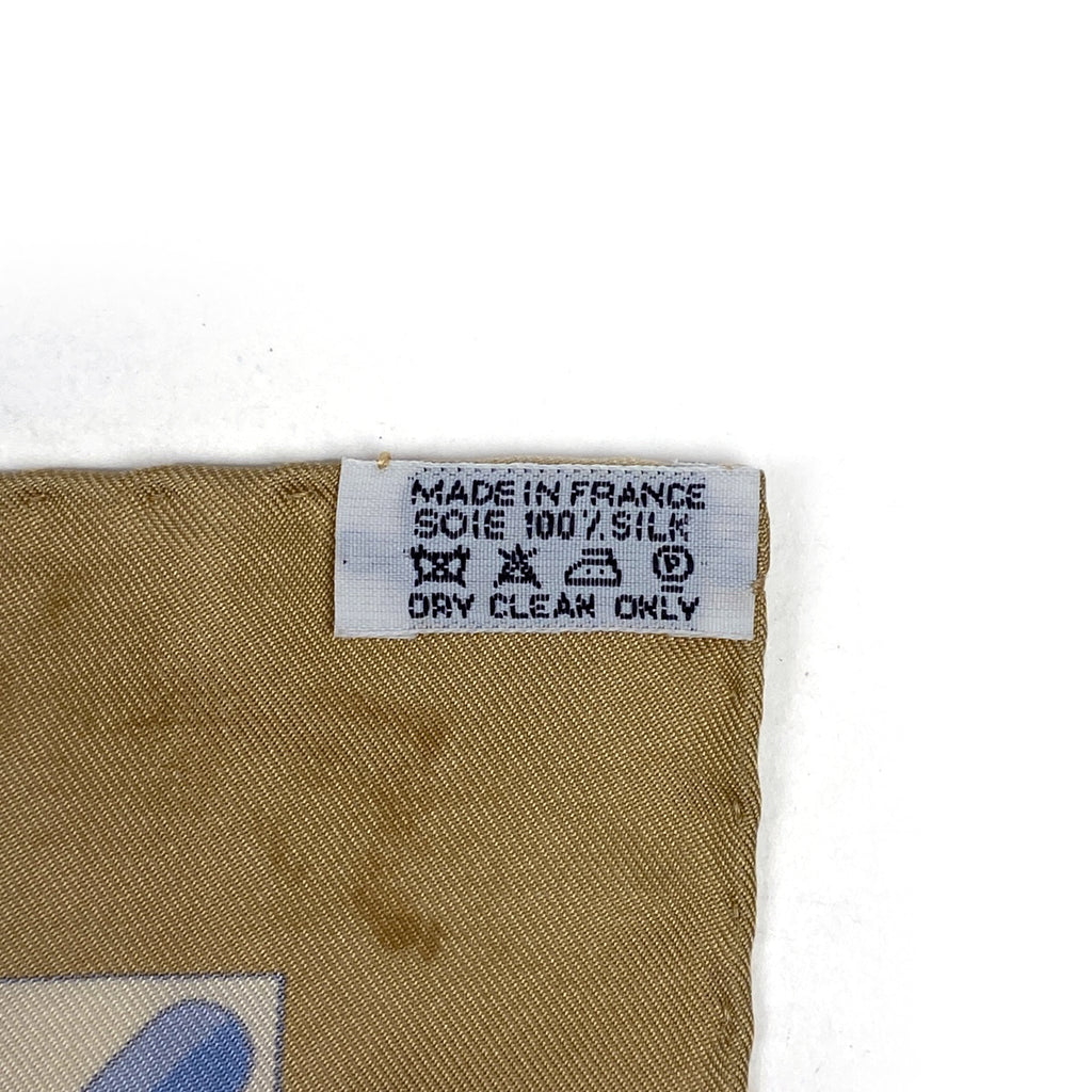 エルメス カレ 90 CHARMES DES PLAGES NORMANDES ノルマンディ海岸の魅力 スカーフ シルク ベージュ マルチカラー レディース 【中古】brbag