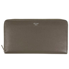 セリーヌ ロゴ ラウンドファスナー 長財布 ラウンドジップ 長財布 レザー ブラウン レディース 【中古】brbag