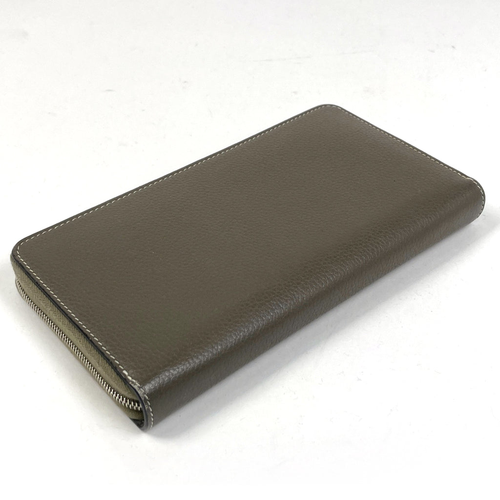 セリーヌ ロゴ ラウンドファスナー 長財布 ラウンドジップ 長財布 レザー ブラウン レディース 【中古】brbag