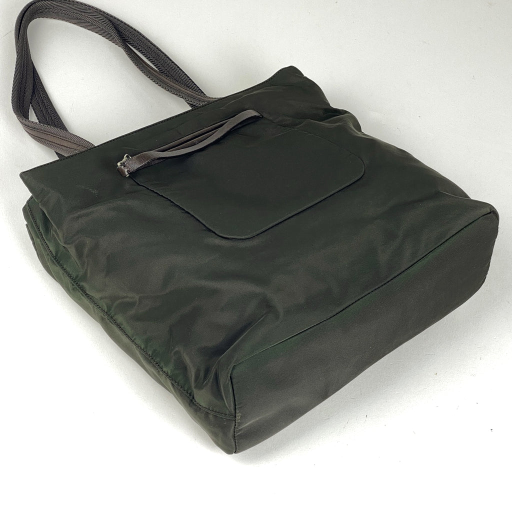 プラダ ロゴプレート トートバッグ ハンドバッグ トートバッグ テスートナイロン グリーン レディース 【中古】brbag