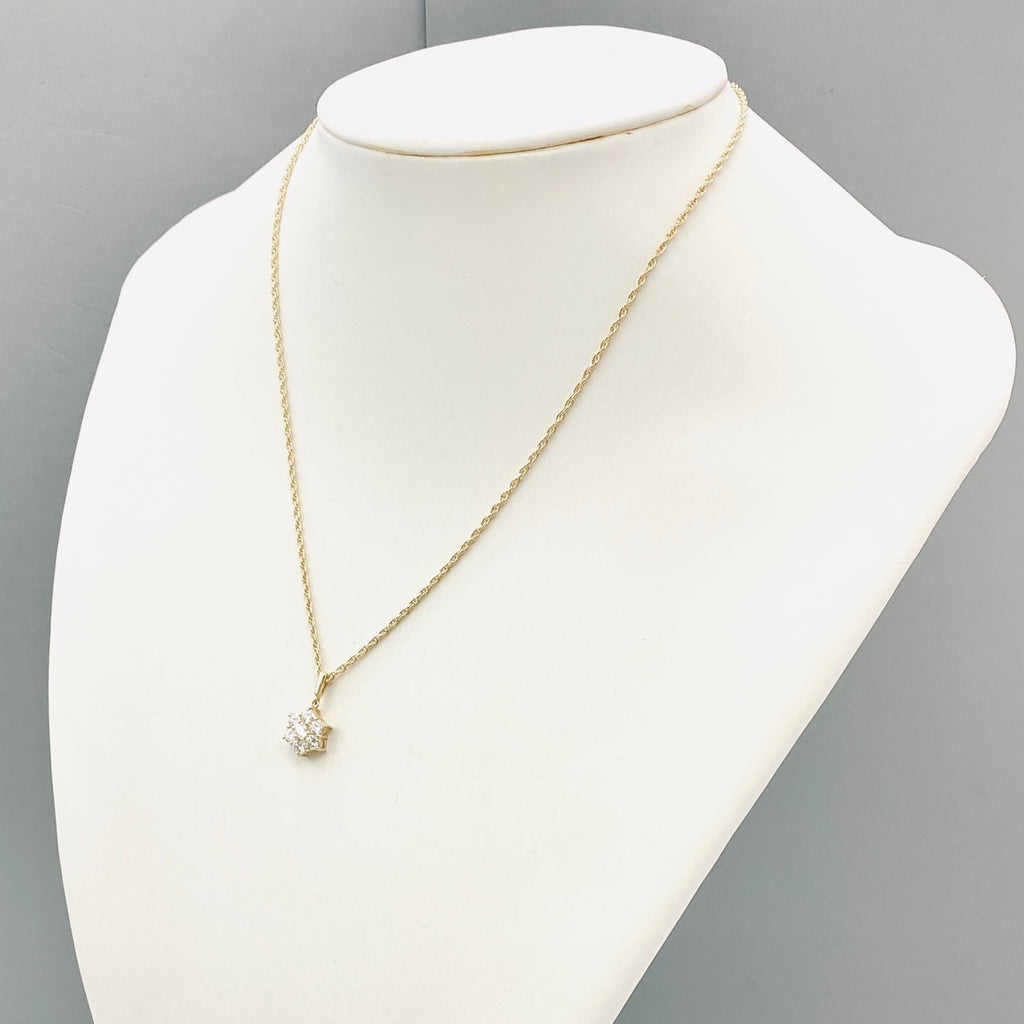 ミキモト フラワーモチーフ デザインネックレス YG イエローゴールド メレダイヤ ペンダント 花 ネックレス K18 ダイヤモンド レディース 【中古】 
 ラッピング可