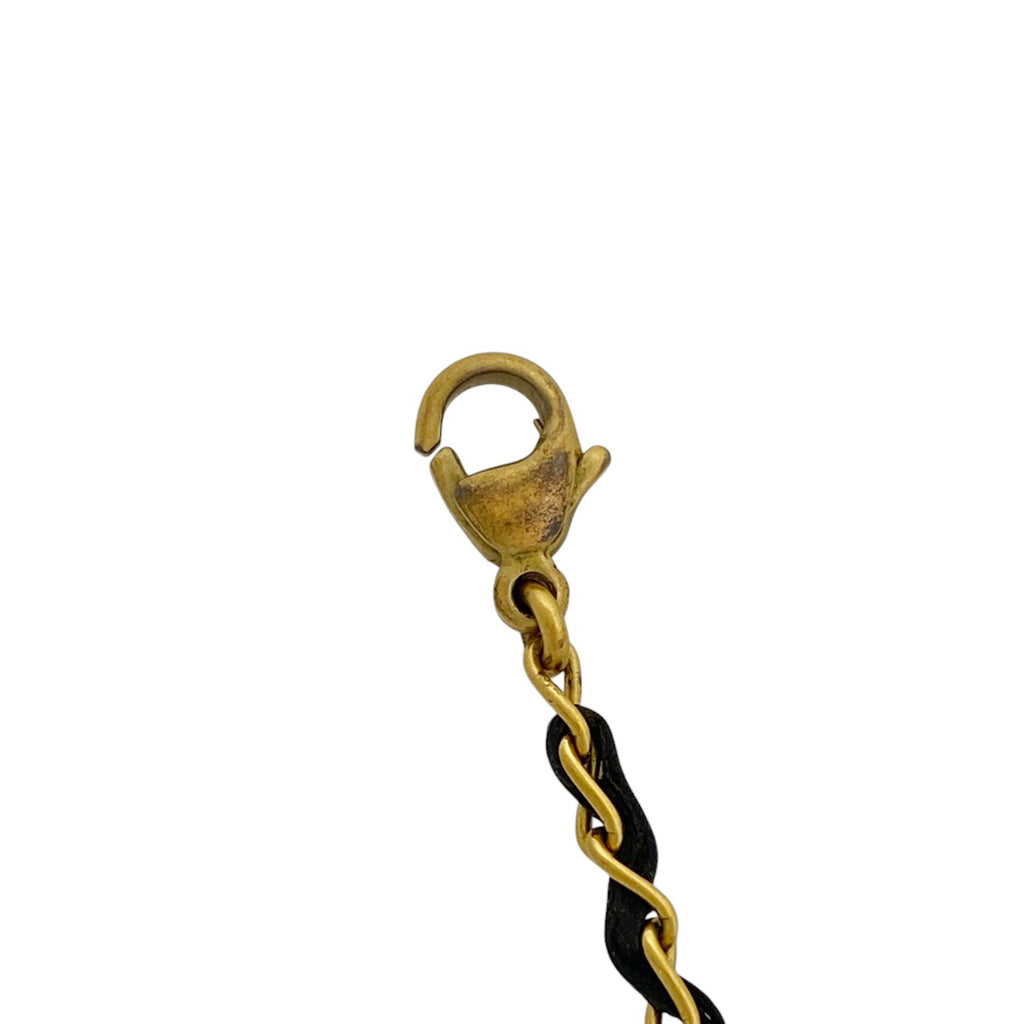シャネル ココマーク ネックレス チョーカー ネックレス GP レザー ゴールド ブラック レディース 【中古】 bracc