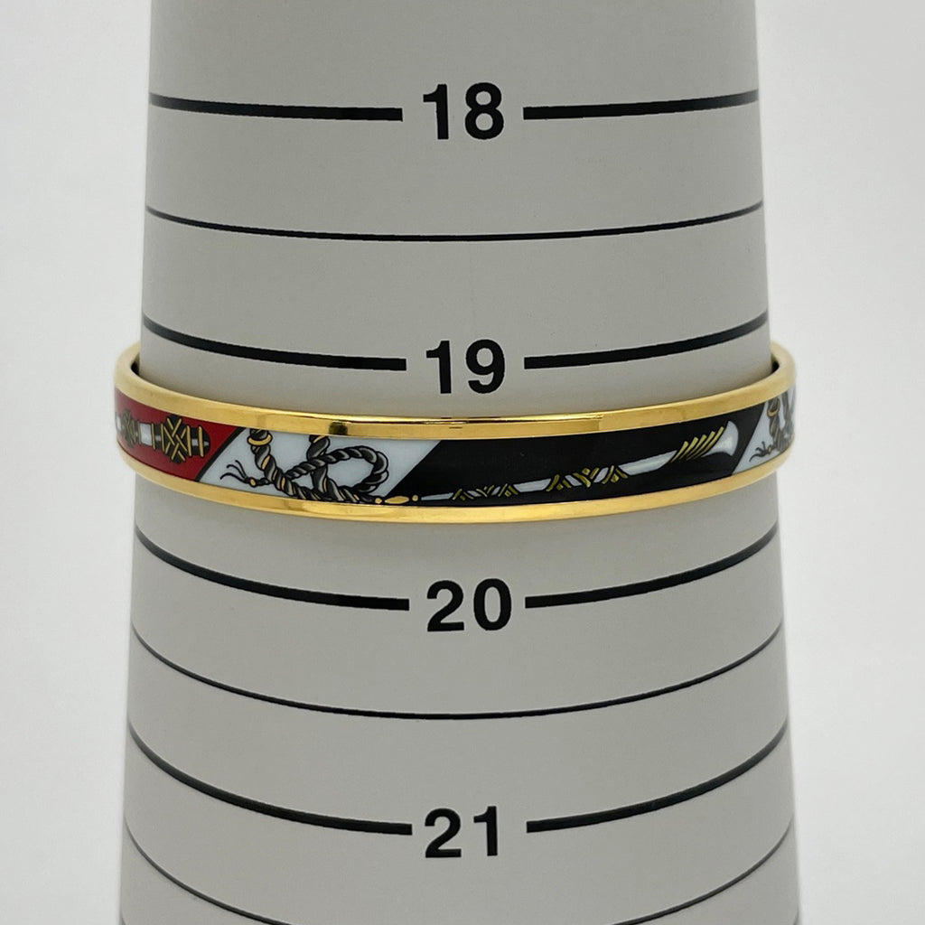 エルメス エマイユ PM 腕輪 七宝焼き バングル GP ゴールド ブラック レッド レディース 【中古】 
 ラッピング可