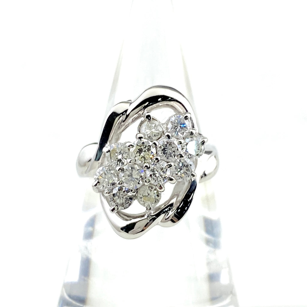 メレダイヤ デザインリング プラチナ 指輪 リング 10.5号 Pt900 ダイヤモンド レディース 【中古】nbjwl