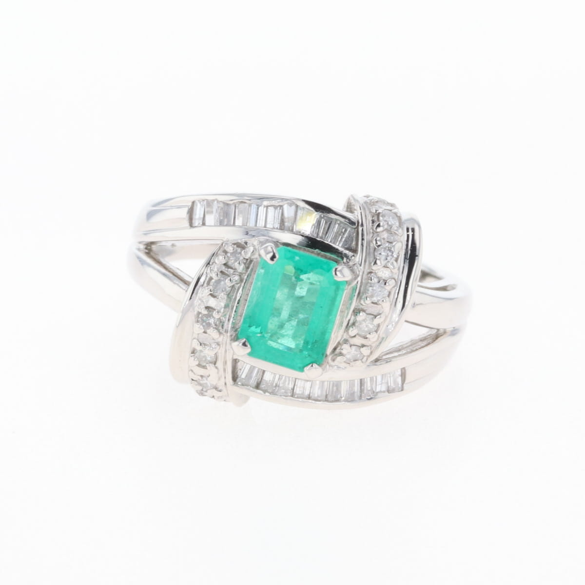 【美品】エメラルド・プラチナリング/指輪 エメラルド 指輪 プラチナ 1.23ct ダイヤ 0.607ct 中央宝石研究
