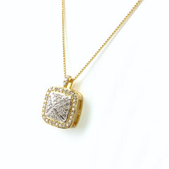 GSTV メレダイヤ デザインネックレス YG イエローゴールド ペンダント ネックレス K18 ダイヤモンド レディース 【中古】brjwl