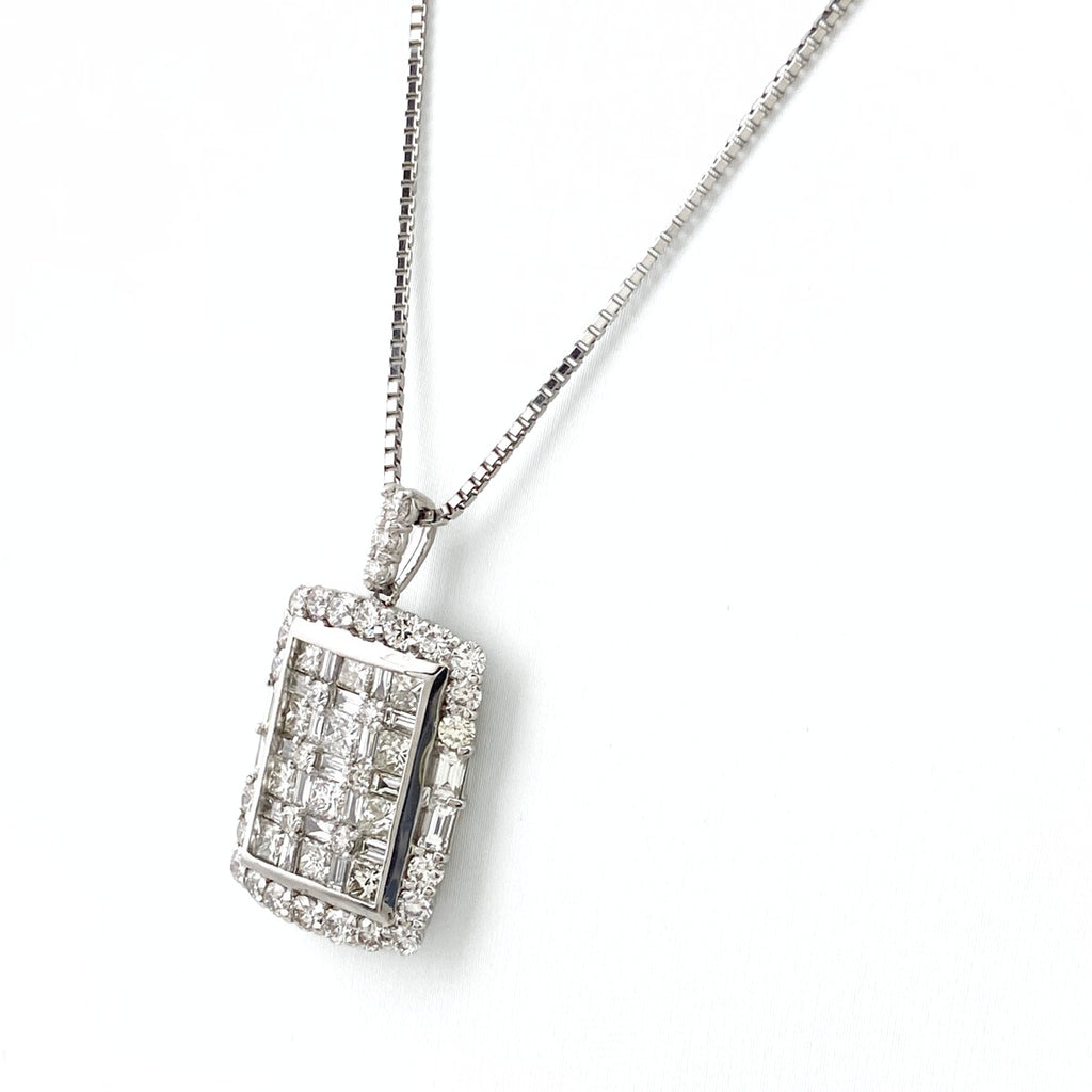 【在庫一掃】 メレダイヤ デザインネックレス プラチナ ペンダント ネックレス Pt900 Pt850 ダイヤモンド レディース 【中古】nbjwl