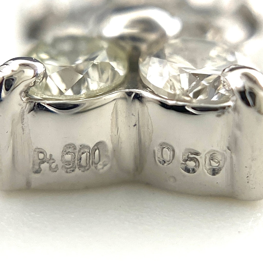フラワーモチーフ デザインネックレス プラチナ ペンダント メレダイヤ 花 スイング ネックレス Pt900 Pt850 ダイヤモンド レディース 【中古】nbjwl