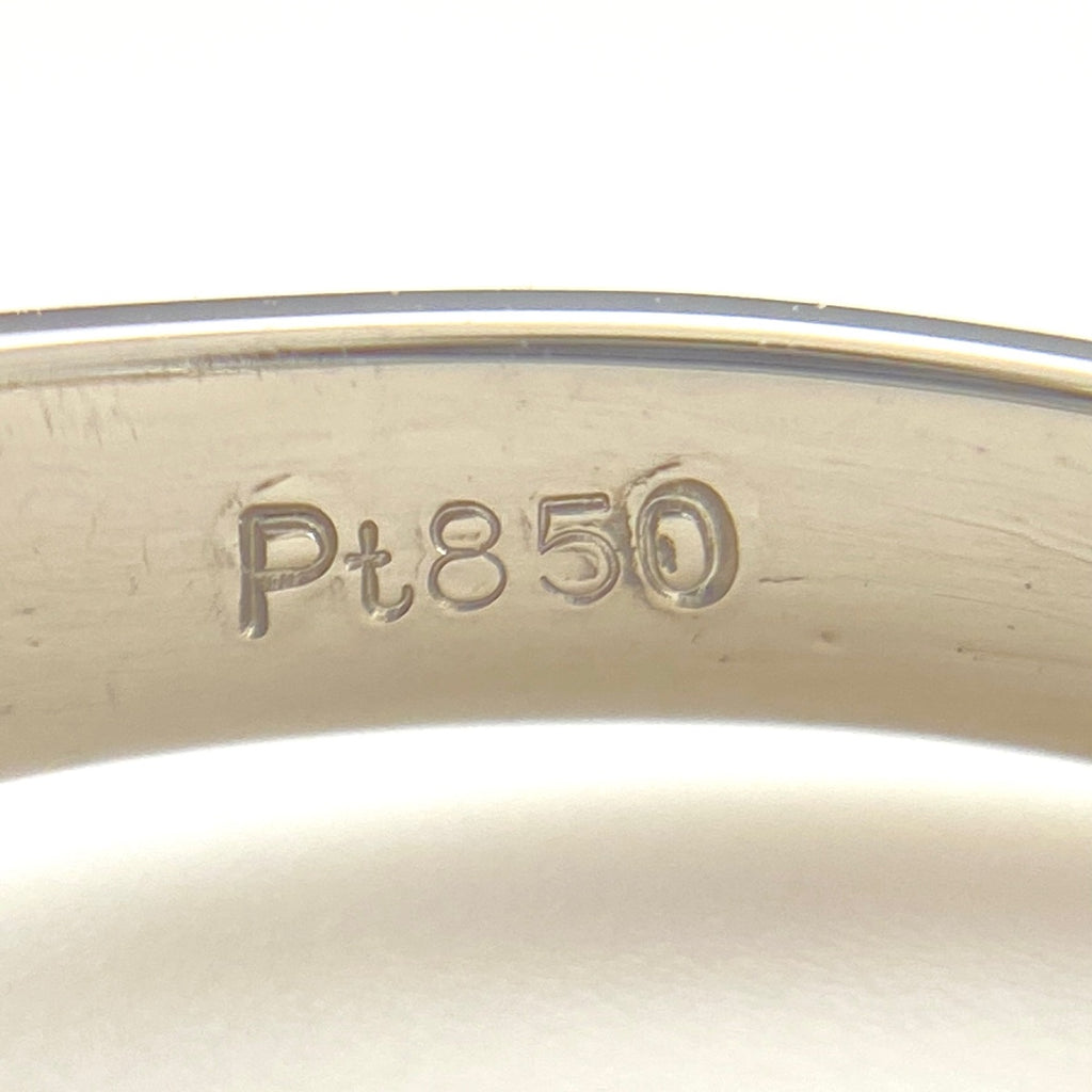 エメラルド デザインリング プラチナ 指輪 メレダイヤ リング 9.5号 Pt850 エメラルド ダイヤモンド レディース 【中古】nbjwl