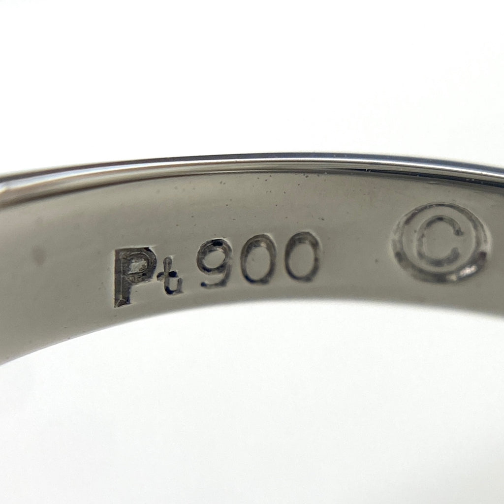 サファイア デザインリング プラチナ 指輪 メレダイヤ リング 9号 Pt900 サファイア ダイヤモンド レディース 【中古】nbjwl