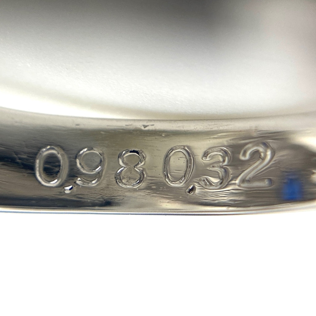 サファイア デザインリング プラチナ 指輪 メレダイヤ リング 9号 Pt900 サファイア ダイヤモンド レディース 【中古】nbjwl